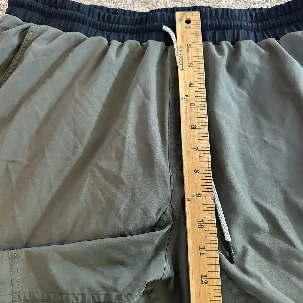 BYLT Premium Basics Mens XL Active Training Shorts Drawstring Lined Green